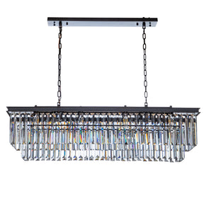 Open BoxContemporary Crystal Chandelier for Dining Room in Matte Black