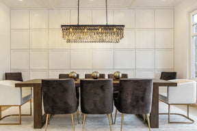 Open BoxContemporary Crystal Chandelier for Dining Room in Matte Black