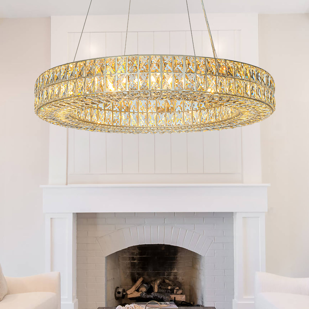 Modern and Contemporary Crystal Ring Chandelier