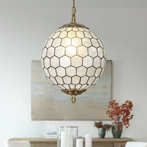 Vintage Mid-Century Modern Capiz Shell Chandelier